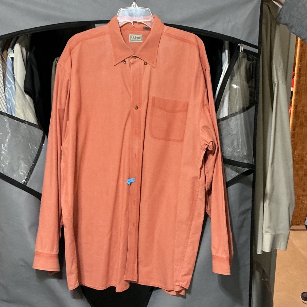 L.L. Bean Men's Casual Button Down Shirt - Rust